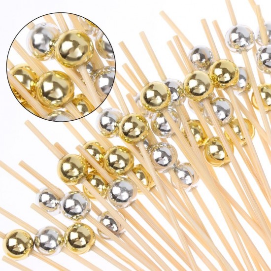 COCKTAIL PICK 12CM  ΧΡΥΣΕΣ ΚΑΙ ΑΣΗΜΕΝΙΕΣ ΜΠΙΛΙΕΣ ΤΕΜ 100