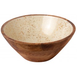 ΜΠΩΛ ΞΥΛΙΝΟ Ø 30Χ12CM ΛΕΥΚΟ GOLD SPOTS