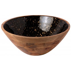 ΜΠΩΛ ΞΥΛΙΝΟ Ø 35Χ16CM ΜΑΥΡΟ GOLD SPOTS