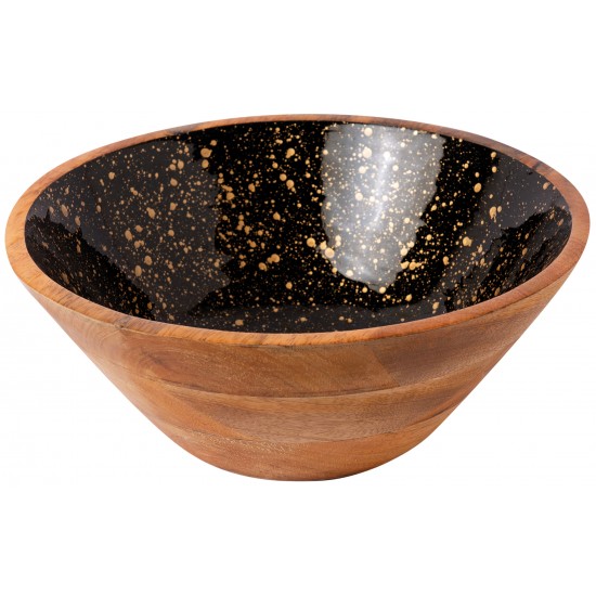 ΜΠΩΛ ΞΥΛΙΝΟ Ø 30Χ12CM ΜΑΥΡΟ GOLD SPOTS