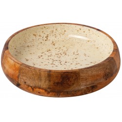 ΜΠΩΛ ΞΥΛΙΝΟ Ø 25Χ6CM ΛΕΥΚΟ GOLD SPOTS