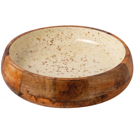 ΜΠΩΛ ΞΥΛΙΝΟ Ø 25Χ6CM ΛΕΥΚΟ GOLD SPOTS