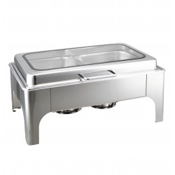 ΜΠΑΙΝ ΜΑΡΙ INOX GN 1/1 ΜΕ ΥΔΡΑΥΛΙΚΟ ΚΑΠΑΚΙ ΚΑΙ ΓΥΑΛΙΝΟ ΠΑΡΑΘΥΡΟ