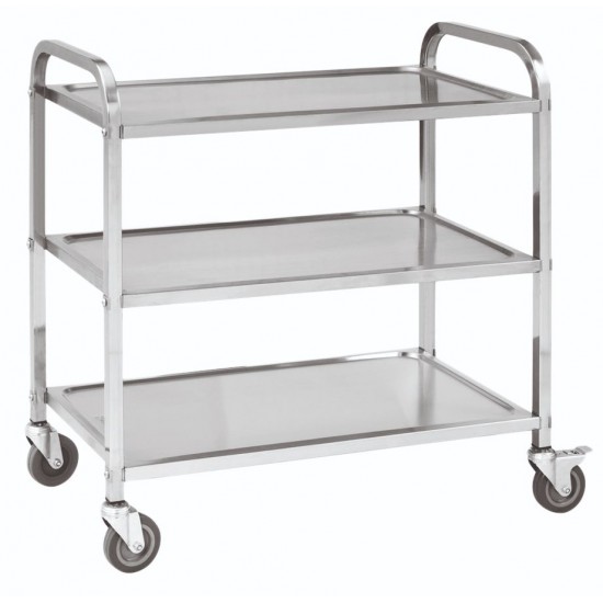 ΤΡΟΛΛΕΪ INOX 3 ΡΑΦΙΑ 95x50x95 CM