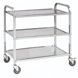 ΤΡΟΛΛΕΪ INOX 3 ΡΑΦΙΑ 85x45x89 CM