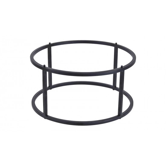 ΒΑΣΗ ΣΤΡΟΓΓΥΛΗ BLACK Ø32Χ12 CM IRON ΜΑΥΡΗ