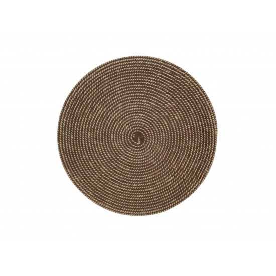 ΣΟΥΠΛΑ ΣΤΡΟΓΓΥΛΟ 36 CM WOVEN BROWN ΚΙΝΑΣ