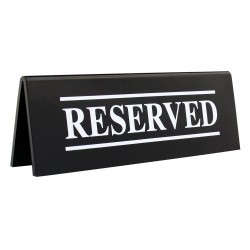 ΣΗΜΑ RESERVED ΜΑΥΡΟ 15 CM ΑΚΡΥΛΙΚΟ
