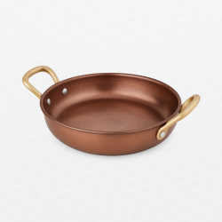 ΣΑΓΑΝΑΚΙ ΣΤΡΟΓΓΥΛΟ INOX COPPER MAT 14 x 4 CM ΜΕ ΜΠΡΟΥΤΖΙΝΑ ΧΕΡΟΥΛΙΑ