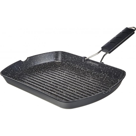 ΤΗΓΑΝΙ GRILL 34x24 CM ΑΝΤΙΚΟΛΛΗΤΙΚΟ ΑΛΟΥΜΙΝΙΟΥ INDUCTION ΜΕ ΣΠΑΣΤΗ ΛΑΒΗ