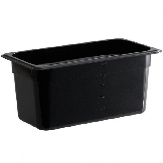 ΛΕΚΑΝΗ GASTRO 1/3 15CM POLYCARBONATE ΜΑΥΡΗ